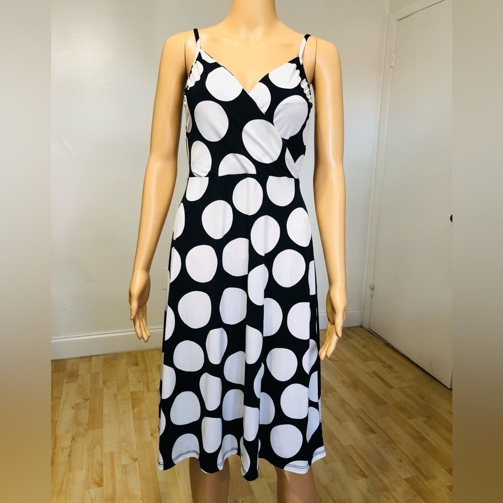 Merona black and white polka dots sleeveless dress Size XS